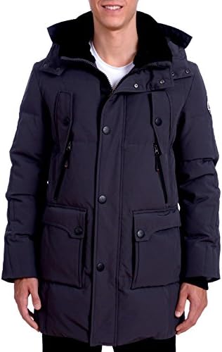 Arctic Expedition Men's Long Parka Down Winter Jacket with Removable Hood (Graphite, XX-Large)