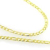 Men's Sterling Silver Gold Vermeil Figaro Link Necklace & Bracelet Set