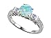 2.03 cttw 14k White Gold Plated Sterling Silver Engagement Ring with 6 Genuine Diamonds and Created Round Opal - Gold Plated Silver