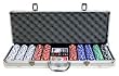 500 PC 11.5 Gram "Dice" Casino Size Poker Chips Set w/Aluminum Case