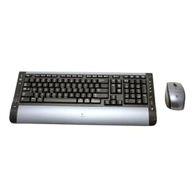 Logitech Cordless Desktop S 510 - Keyboard - wireless - RF - mouse - USB / PS/2 wireless receiver - black, silver - Belgium