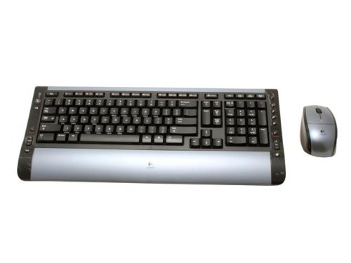 Logitech Cordless Desktop S 510 - Keyboard - wireless - RF - mouse - USB / PS/2 wireless receiver - black, silver - Belgium
