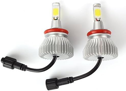 SUPERLT LED Headlight Bulbs Hight Power Ultra Bright 32W 2200LM IP68 6000K COB LED w/Heat Sink+Cooling Fan Pack of 2-H11/H8/H9
