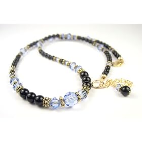 March Aquamarine Genuine Swarovski Crystal Pearl and Birthstone Necklace in... by
