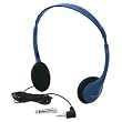 Hamilton Electronics Kids Blue, Deluxe Stere/Mono Headphone with 1/8 Plug and 1/4 Adapter and Volume Control
