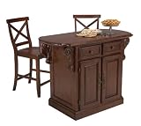 Traditions Kitchen Island And Two Bar Stools Cherry