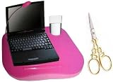PINK PORTABLE LAP DESK & READING LIGHT LAPTOP LAP TRAY