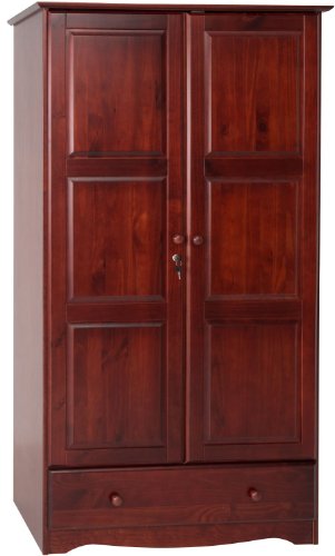 100% Solid Wood Universal Wardrobe/Armoire/Closet by Palace Imports, Mahogany Color, 40