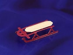 Dollhouse Miniature Childrens Red Sled