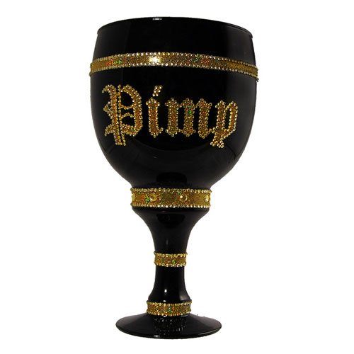 Easy Shopping Licensed Pimp Cup Stein Hip Hop Black Glass Gold "PIMP