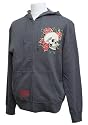 エドハーディー Ed Hardy Skull & Rose 並行輸入品 メンズ パーカー ダークグレー
