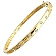 14Kt Yellow Gold Doted Diamond Bangle Bracelet