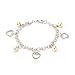 Diamond Mystique ® Platinum Over Sterling Silver Diamond Accent Pearl Drops & Hearts Charm Bracelet