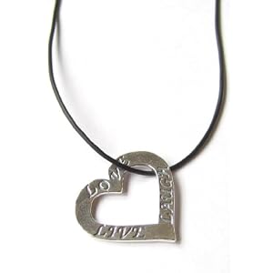 Live Love Laugh Sterling Silver Affirmation Ring Cord Necklace