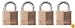 Master Lock 140Q Solid Brass Keyed Alike Padlock with 1-9/16-Inch Wide Body and 7/8-Inch Shackle, 4-Pack