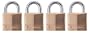 Master Lock 140Q Solid Brass Keyed Alike Padlock with 1-9/16-Inch Wide Body and 7/8-Inch Shackle, 4-Pack