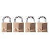 Master Lock 140Q Solid Brass Keyed Alike Padlock with 1-9/16-Inch Wide Body and 7/8-Inch Shackle, 4-Pack