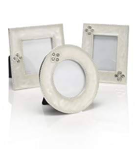 3 Enamel Diamant&eacute; Photo Frames 5 x 8cm (2 x 3")
