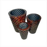 Three Piece Round Planter Set in Antique Bronze