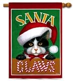 Santa Claws Christmas Holiday House Flag