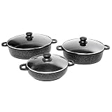 Pots & Pans- 6-piece High Quality, Marble Coated Nonstick Pan Set (Comes in 9.5", 11", 12.5")
