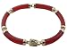 Red Jade Curved Bar Single-Row Vera-Link Bracelet, 14k Gold