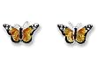 Clearly Charming Monarch Butterfly Sterling Silver and Enamel Earrings by Zarah