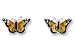Clearly Charming Monarch Butterfly Sterling Silver and Enamel Earrings by Zarah
