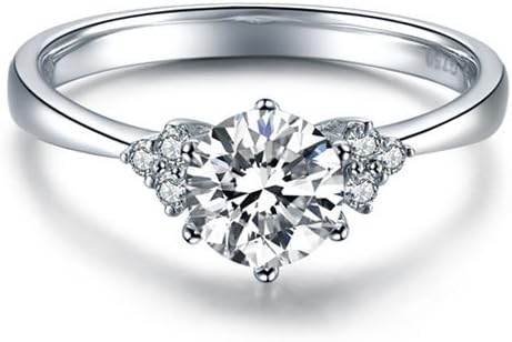 Round Cut Moissanite Engagement Ring 14k White Gold Palladium Platinum Handmade Diamond Ring Anniversary Ring Forever One