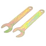 uxcell エンドスパナ　アングルグラインダー 145mm長さ　単一オープン　真鍮トーン　2個　シングルエンド