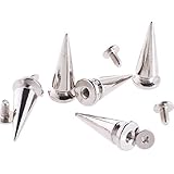 Tree Spike Studs and Spikes Metalic Screw Back Spots For Leathercraft Rivet Bullet Leather Clothing Punk DIY Leather Crafts - Silver 25mm, 30 PCS By eART
