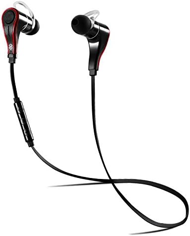 Bluetooth Headphones, Infinilla H2 Wireless Sport Earbuds with Mic, Noise Cancelling In Ear Stereo Running Headset, Gym Workout Earphones for Apple iPhone Samsung LG Android Phones (Black/Red)