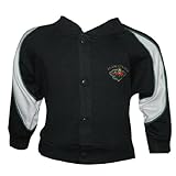 IMAGE OF Infant / Toddler Boys Or Girls NHL Minnesota Wild Fan Button Down Sweatshirt Jacket - Black & White (Size: 12M)