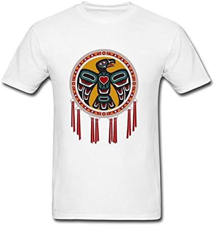 Layannie Men's Native American Drum With Eagle Short Sleeve T shirt S