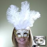 Image of White Masquerade Feather Mask