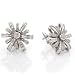 14K White Gold Round & Baguette Cut Diamond Starburst Earrings