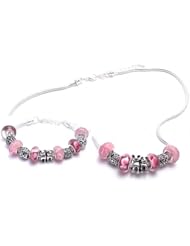 Cat Charm Bracelet and Necklace Gift Set Girls Pandora Style Gift Boxed