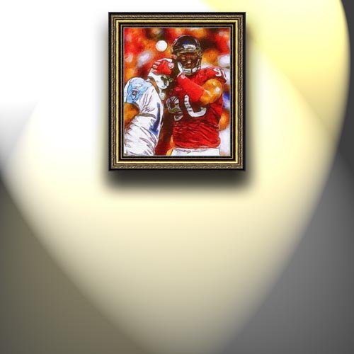 Completely Handpainted American Football Sport Painting, Custom Order FL2611, Oil on Canvas, with Option to Paint Jerry, Brett & Co. from Any Other Favorite Photograph or Picture, Unframed, Size 16'' x 19