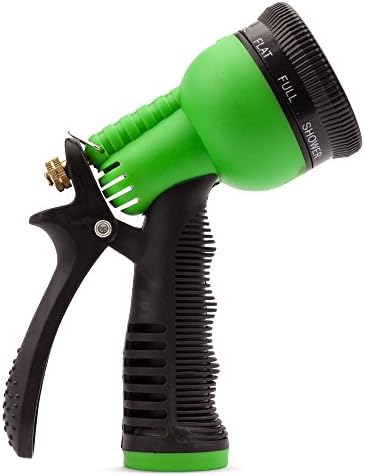 #1 Best Recommended Garden Hose Nozzle - GrowGreen™ 8-Way High Pressure Sprayer Water Hose Nozzle - Best Hand Sprayer With Convenient Grip (Green)