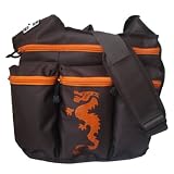 Diaper Dude Brown and Orange Messener Diaper Bag with Dragon