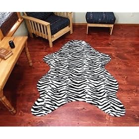 Faux Zebra Hide Rug Baby Zebra Print Large