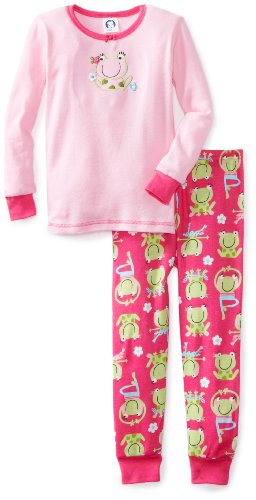 Gerber Girls 2-6X Two Piece Pink Top with Froggy Print Pajama Pant