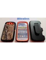 Ultrabox Guardian Series Phone Case for the Samsung Galaxy S3 (Tree Camo / Hunter Orange) ** Compare to Otterbox Defender **