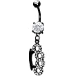 Cubic Zirconia Black Brass Knuckle Belly Ring
