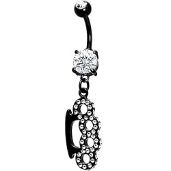 Cubic Zirconia Black Brass Knuckle Belly Ring