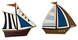 Ahoy Mate Wood Wall Decor - Set of 2 by Crown Crafts NoJo [並行輸入品]