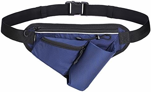 YAHER Triangle Running/Hiking/Cycling/ Traveling/Camping/Outdoor Sports Waist Bag/Belt Adjustable Strap Waist Bag Pack with Water Bottle Holder Pocket (Dark Blue)