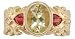 18KT Yellow Beryl, Sunstone & Diamond Ring - 6