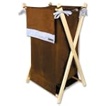 Trend Lab Trim Ultra Suede Hamper, Brown/Blue