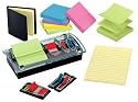 Post-it&reg; Notes Dispenser, Pop-up, 3 Inches x 3 Inches, Black per Clear Top, Starter Kit, Includes Pop-up Refills, Flags, FREE Super Sticky